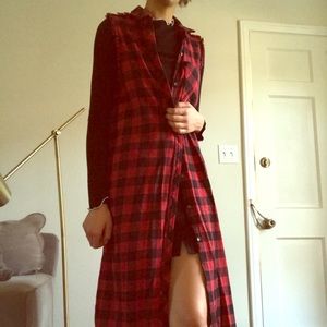 Sleeveless flannel duster/dress